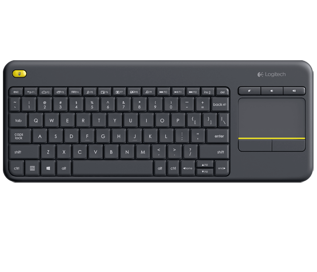 Teclado Logitech K400 Plus Inalámbrico C/TouchPad Color Negro