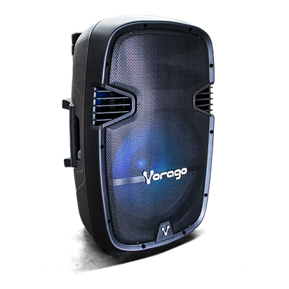 Bocina Bafle Vorago Karaoke KSP-500 15" Bluetooth TWS 2 Micrófonos Color Negro
