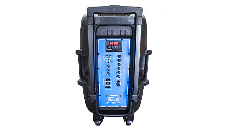 Bocina Bafle Vorago Karaoke KSP-500 15" Bluetooth TWS 2 Micrófonos Color Negro