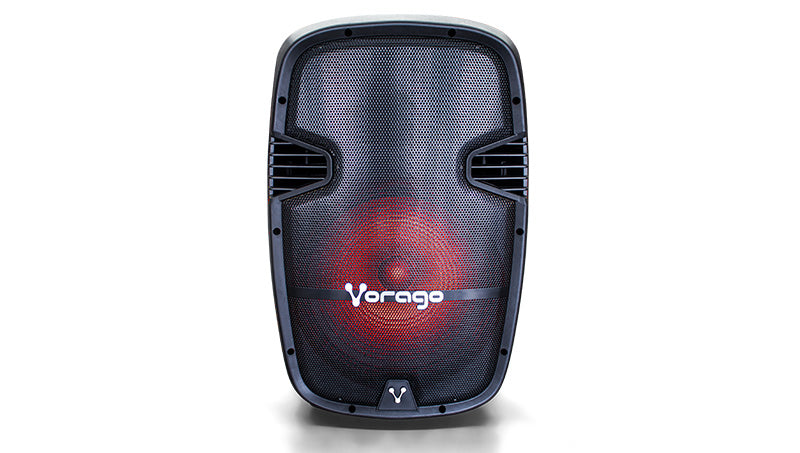 Bocina Bafle Vorago Karaoke KSP-500 15" Bluetooth TWS 2 Micrófonos Color Negro