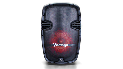Bocina Bafle Vorago Karaoke KSP-500 15" Bluetooth TWS 2 Micrófonos Color Negro