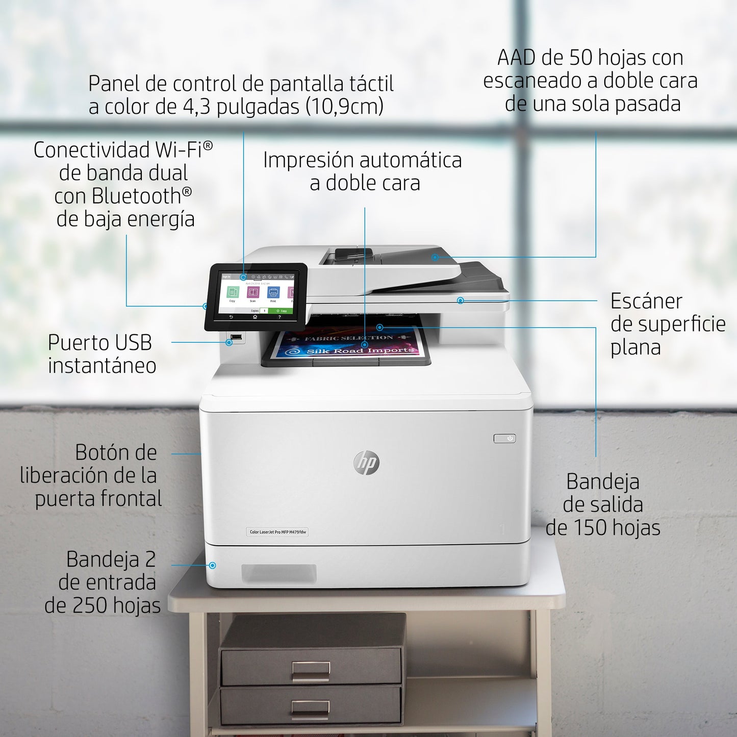 Multifuncional HP LaserJet Pro M479fdw Color