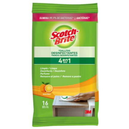 Toallitas Desinfectantes Scotch-Brite Uso General C/16 Pzas