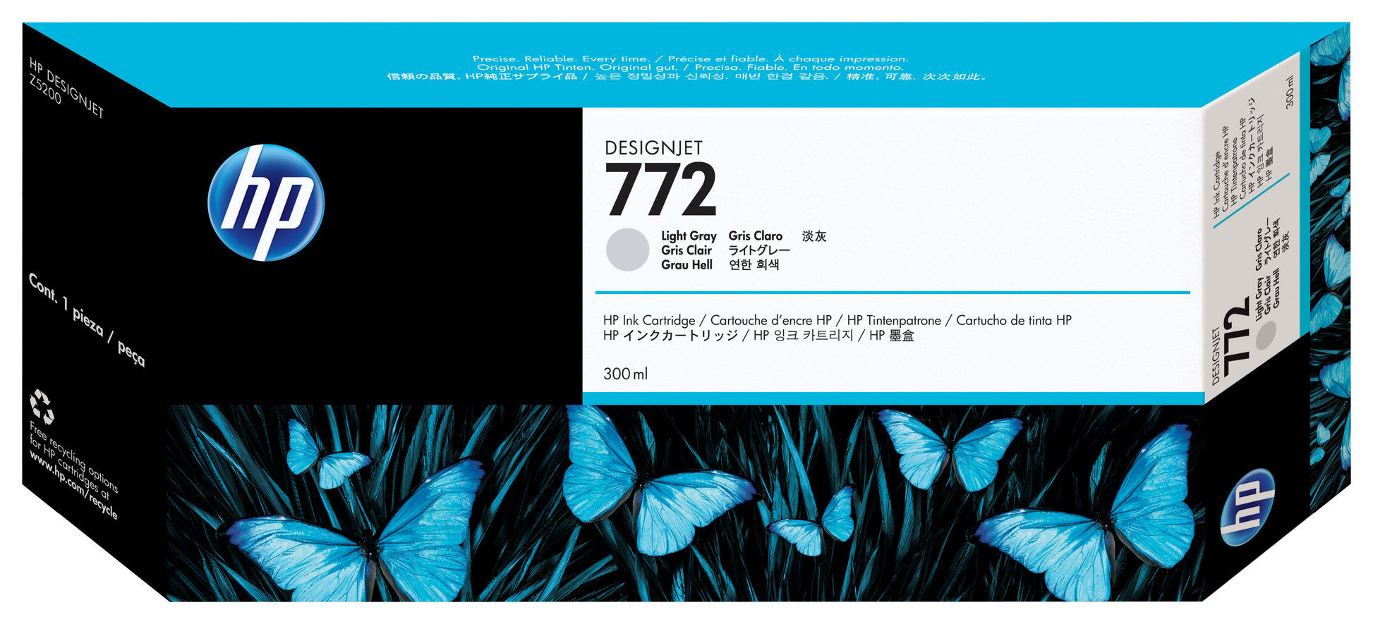 Tinta hp lf 772 gris designjet z5200 300ml