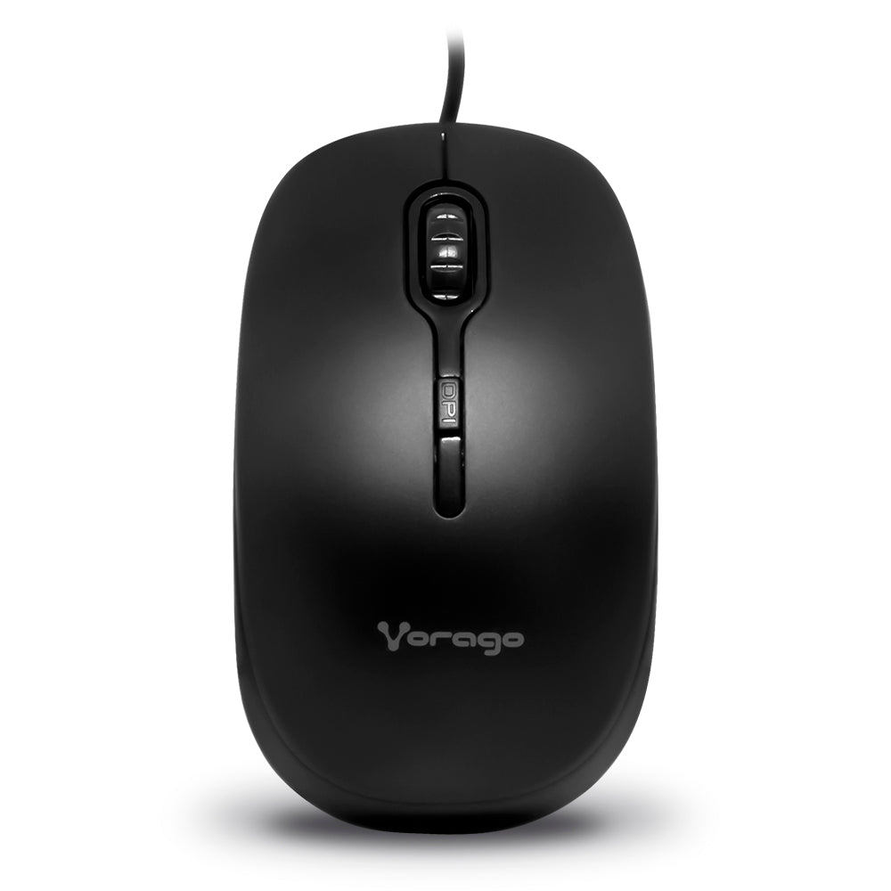 Mouse Vorago MO-100 Óptico Alámbrico USB 800/1200dpi Color Negro