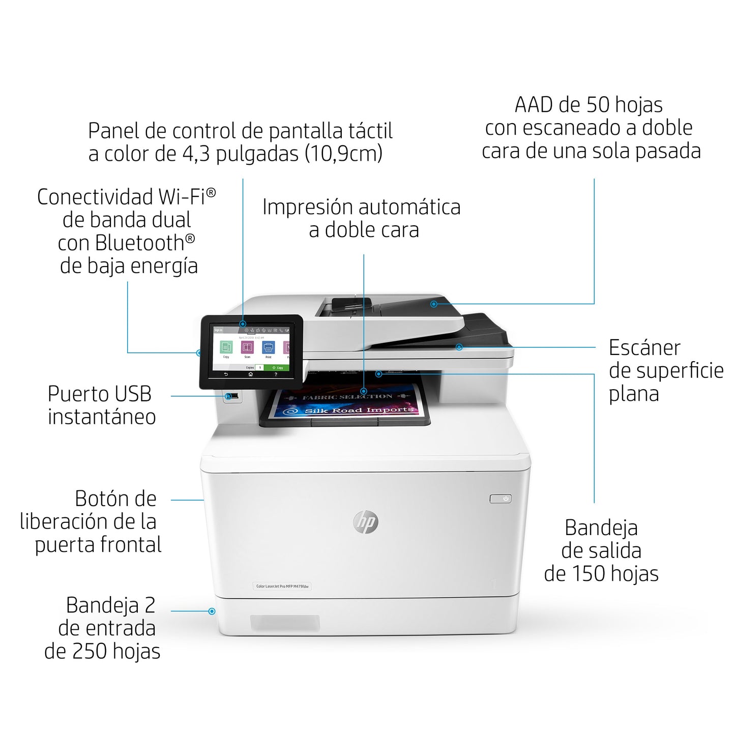 Multifuncional HP LaserJet Pro M479fdw Color