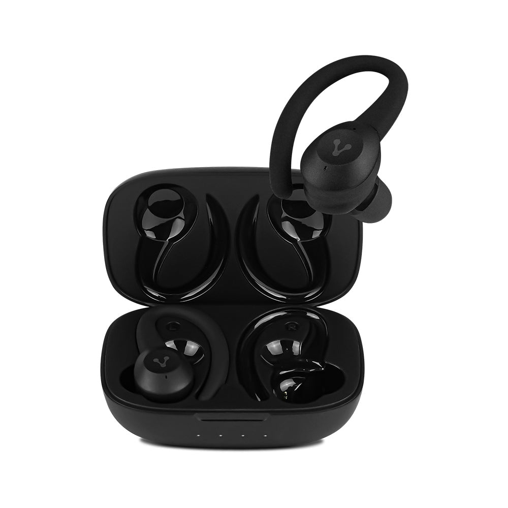 Audífonos Vorago ESB-500-PLUS Bluetooth 5.0 TWS Manos Libres Estuche Carga Color Negro