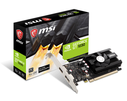 Tarjeta Gráfica MSI NVIDIA GeForce GT1030 2GB OC DDR4 PCIe HDMI/DP Bajo Perfil