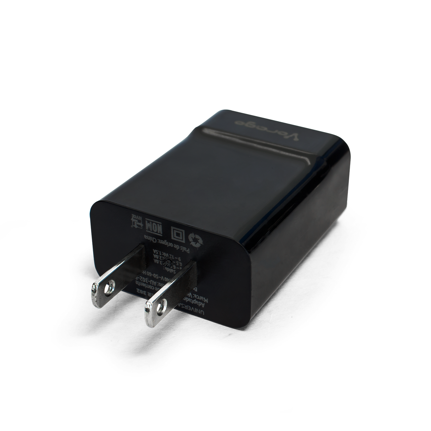 Cargador Vorago AU-302 Pared Carga Rápida 2.4A USB Color Negro