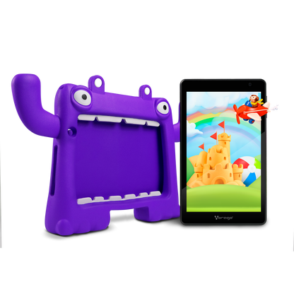 Tablet Vorago PAD-8-KIDS 8"Quadcore 64GB Ram 4GB 2MP/5MP Android 13 Funda Morada