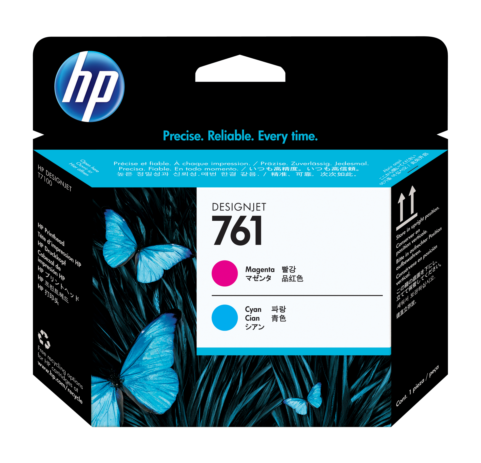 Cabezal hp lf 761 cyan/magenta t7100 400ml