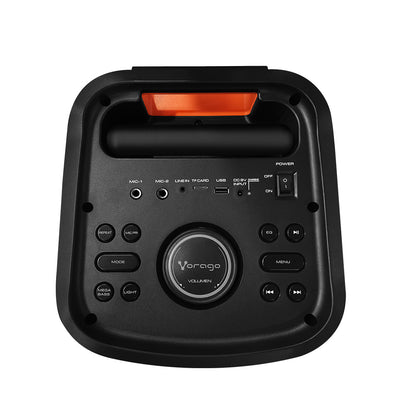 Bafle Vorago KSP-550 8" Doble Bluetooth TWS LED 1 Micrófono Inalámbrico Radio FM Color Negro