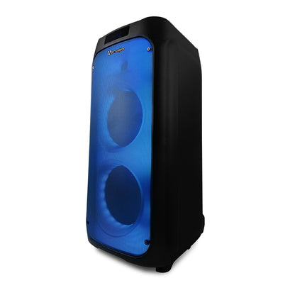 Bafle Vorago KSP-550 8" Doble Bluetooth TWS LED 1 Micrófono Inalámbrico Radio FM Color Negro