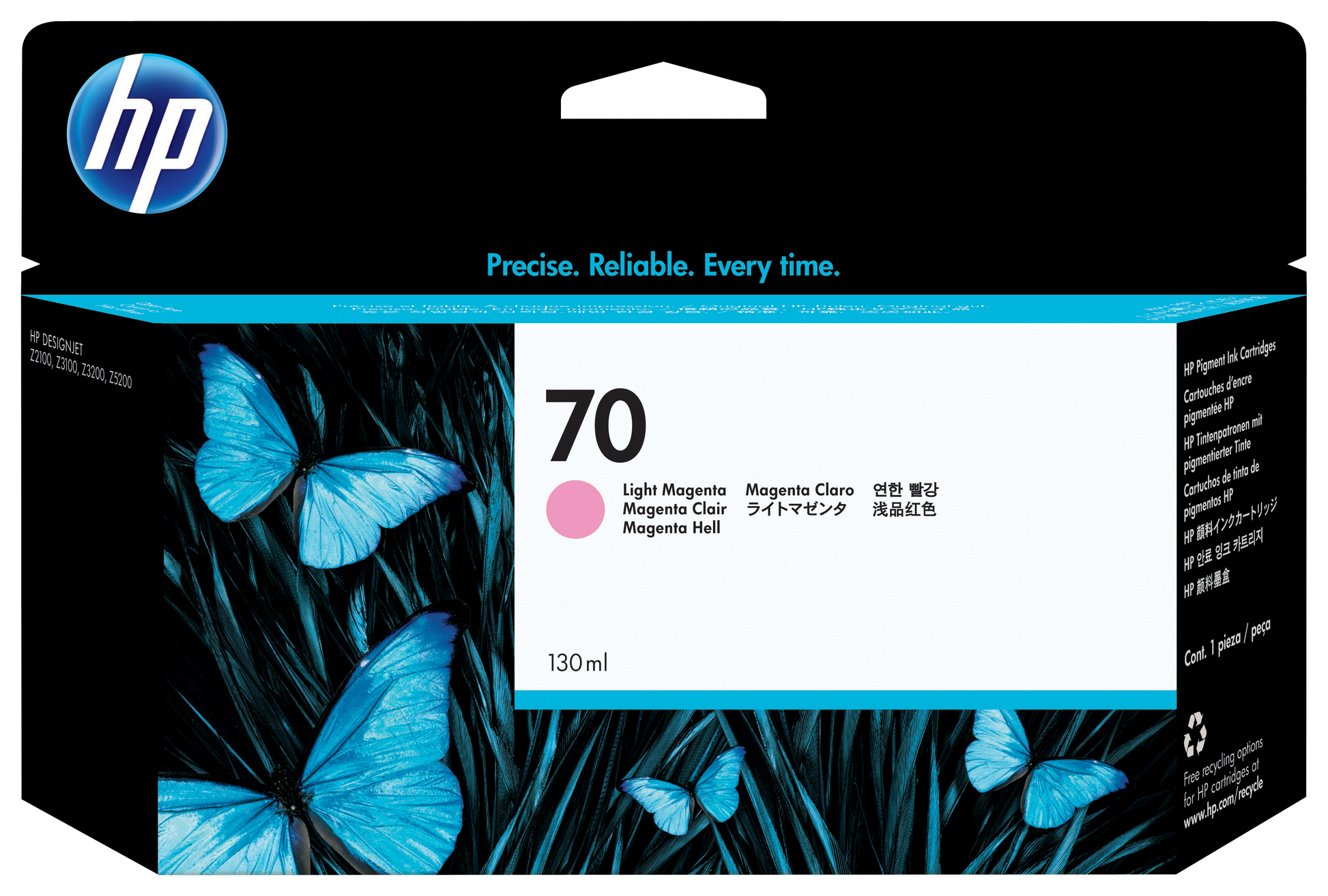 Tinta hp lf 70 magenta claro designjet z2100 z3100 130ml