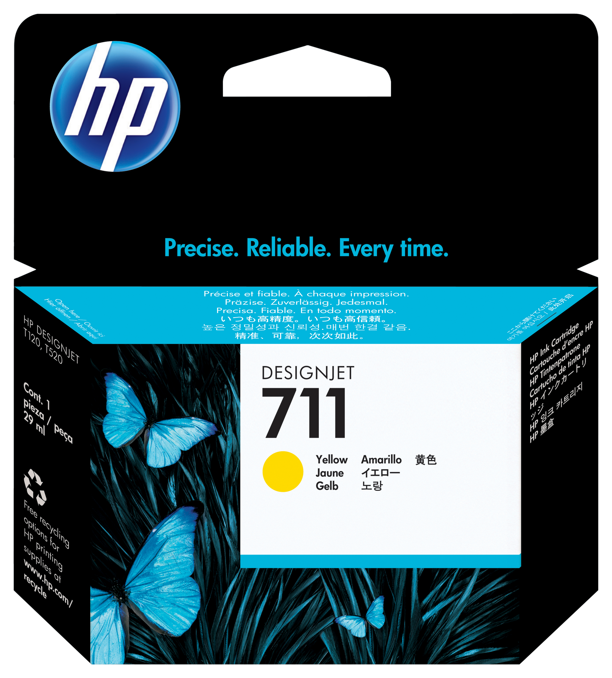 Tinta hp lf 711 amarillo 29ml designjet