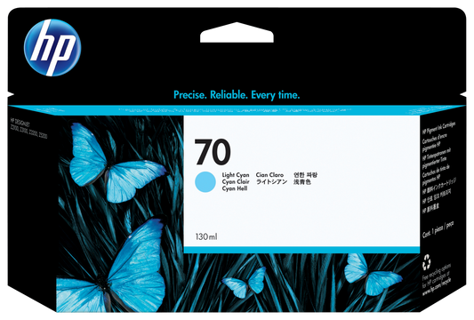 Tinta hp lf 70 cyan claro designjet z2100 z3100 130ml