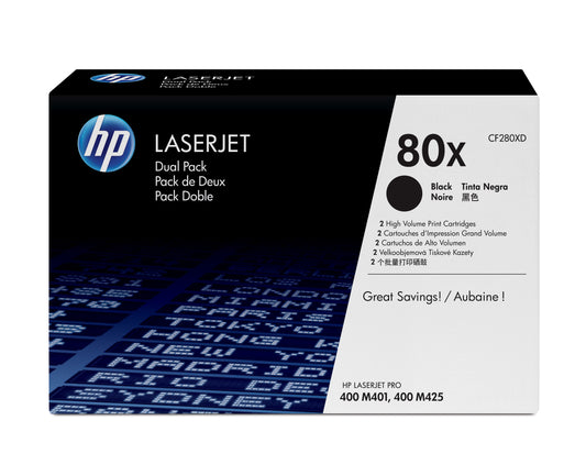 Toner hp 80x negro dual pack