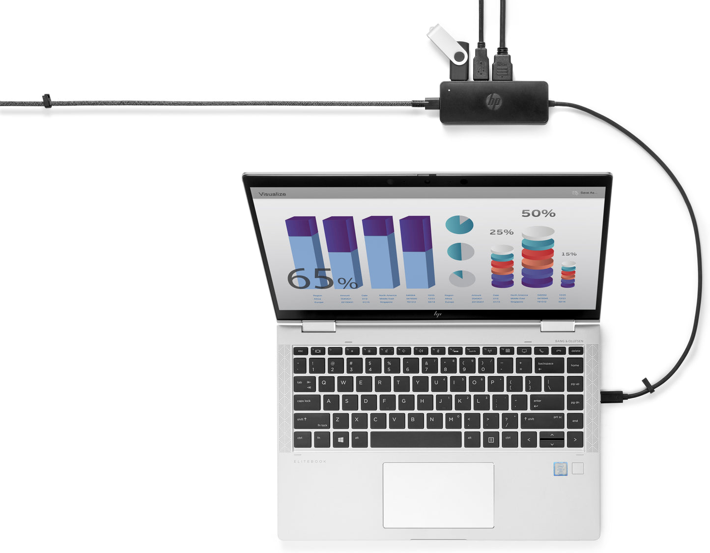 Adaptador HP USB-C Travel Hub G2 Color Negro