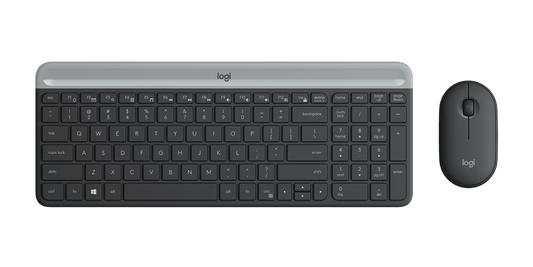 Kit Teclado y Mouse Logitech MK470 Inalámbricos Ultra Delgados Color Negro