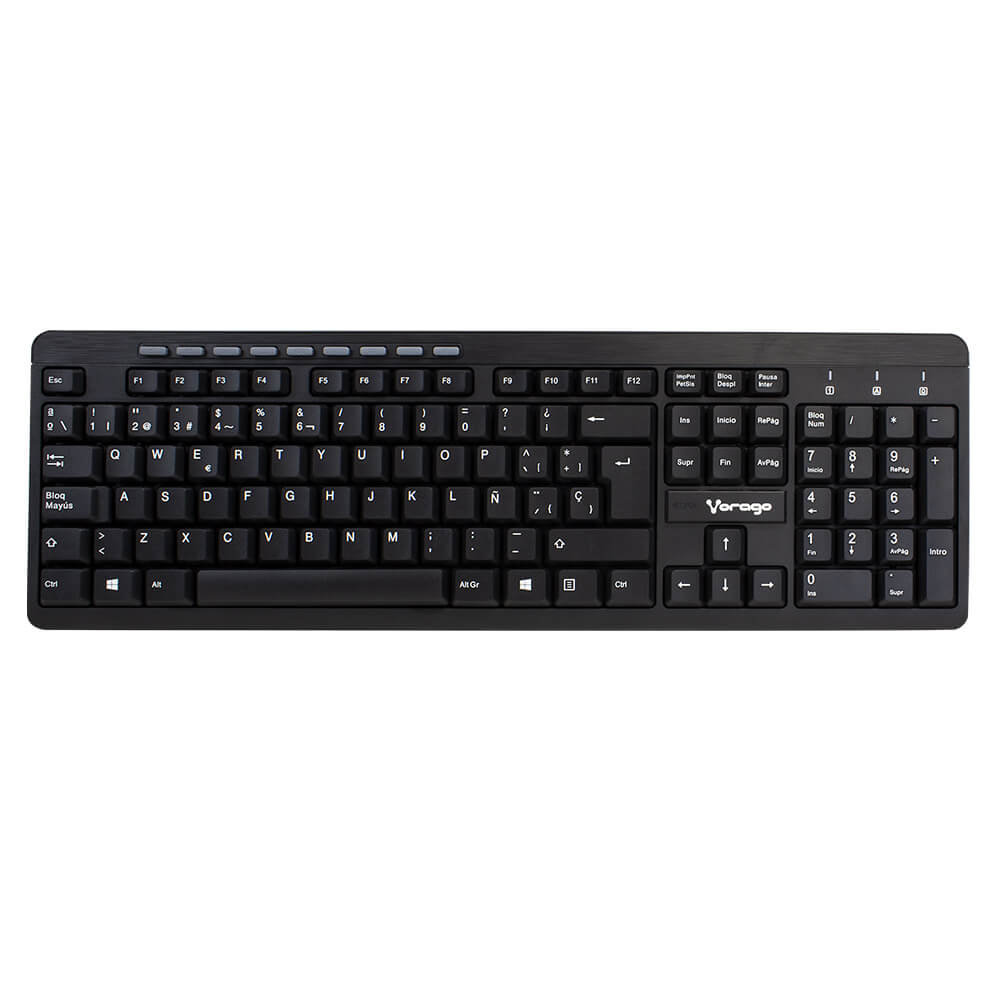 Teclado y Mouse Vorago KM-304 Inalámbrico Multimedia USB Color Negro