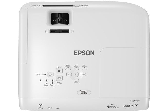 Videoproyector Epson PowerLite W49 3LCD 3800 Lúmenes WXGA Resolución 1280x800 HDMI/USB