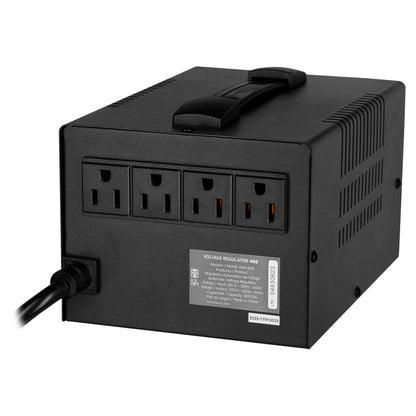 Regulador de Voltaje Vorago AVR-400 3000VA/1800W 4 Contactos para Electrodomésticos y Oficina