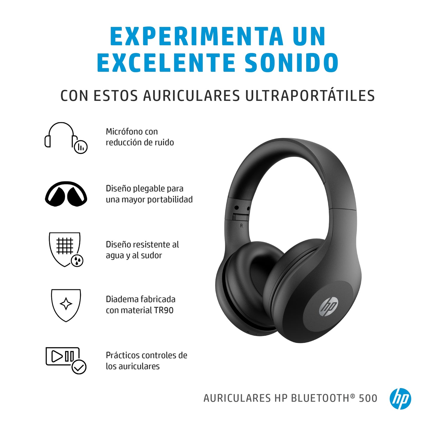 Audífonos HP Headset 500 Bluetooth Color Negro