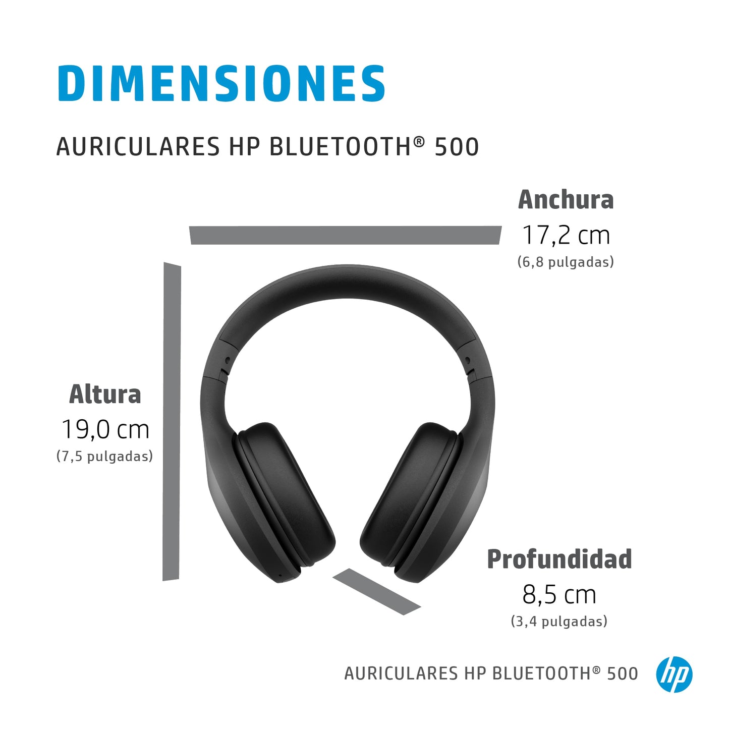 Audífonos HP Headset 500 Bluetooth Color Negro