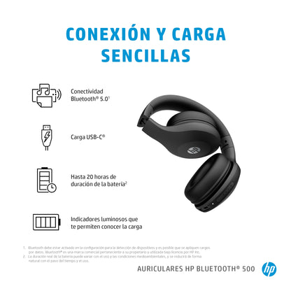 Audífonos HP Headset 500 Bluetooth Color Negro