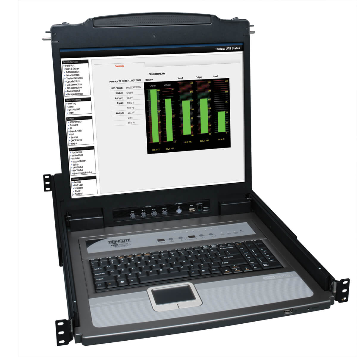 Consola Tripp Lite Multiplexor KVM NetDirector 8 Puertos Rack 1U