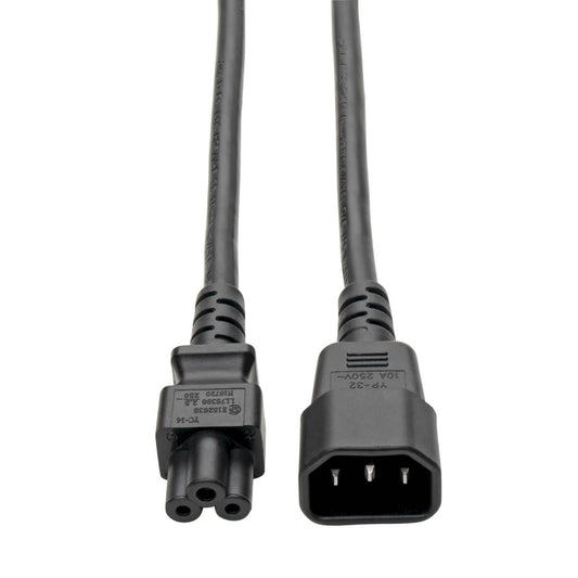 Cable Tripp Lite Adaptador Alimentación para Laptop C14 a C5 - 2.5A 250V 18 AWG 1.83m Color Negro