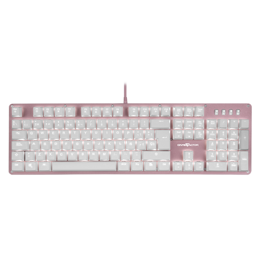 Teclado Mecánico Game Factor KBG400 Retroiluminado Switch Rojo USB Rosa