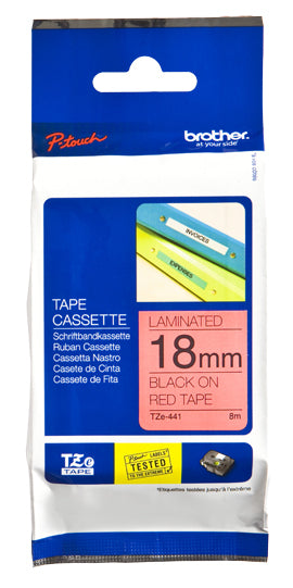 Cinta Brother Tz-441 Negro/Rojo 18mm Pt300/310b/330/530