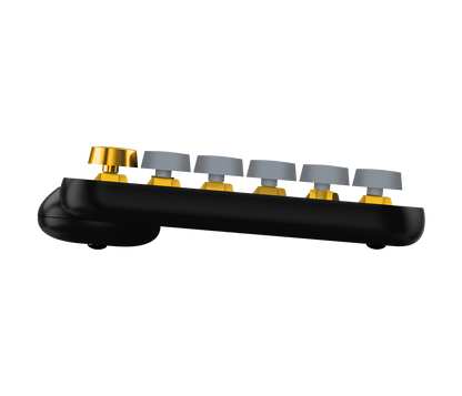 Teclado Logitech POP KEYS Inalámbrico con Función Emojis Personalizables Blast Color Amarillo-Negro