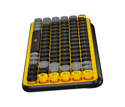 Teclado Logitech POP KEYS Inalámbrico con Función Emojis Personalizables Blast Color Amarillo-Negro