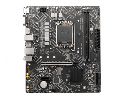 Tarjeta Madre MSI PRO H610M-G 2xDDR4 64GB 3200Mhz PCIe 4.0 M.2 1xHDMI 1xVGA 1xDP S1700 12th 13th Gen mATX