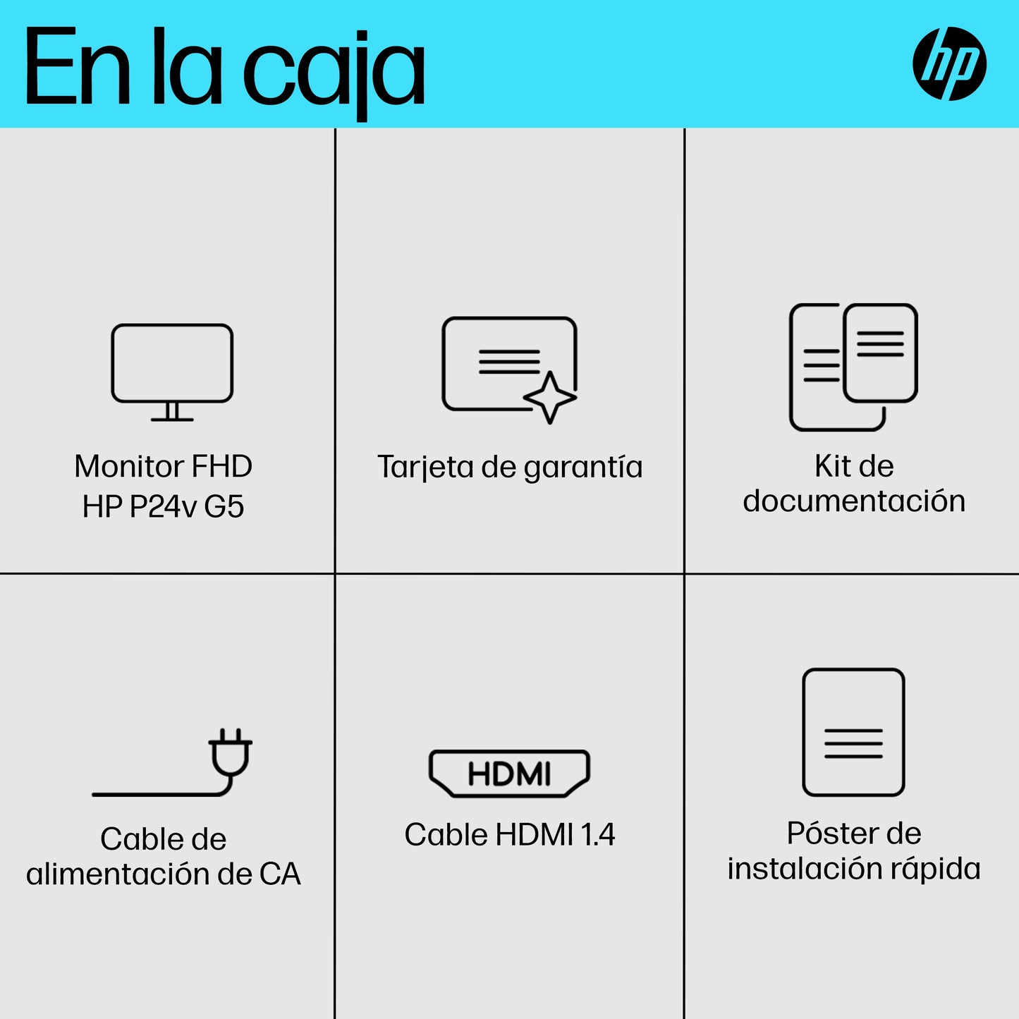 Monitor HP P24v G5 23.8" FHD Resolución 1920x1080 Panel VA