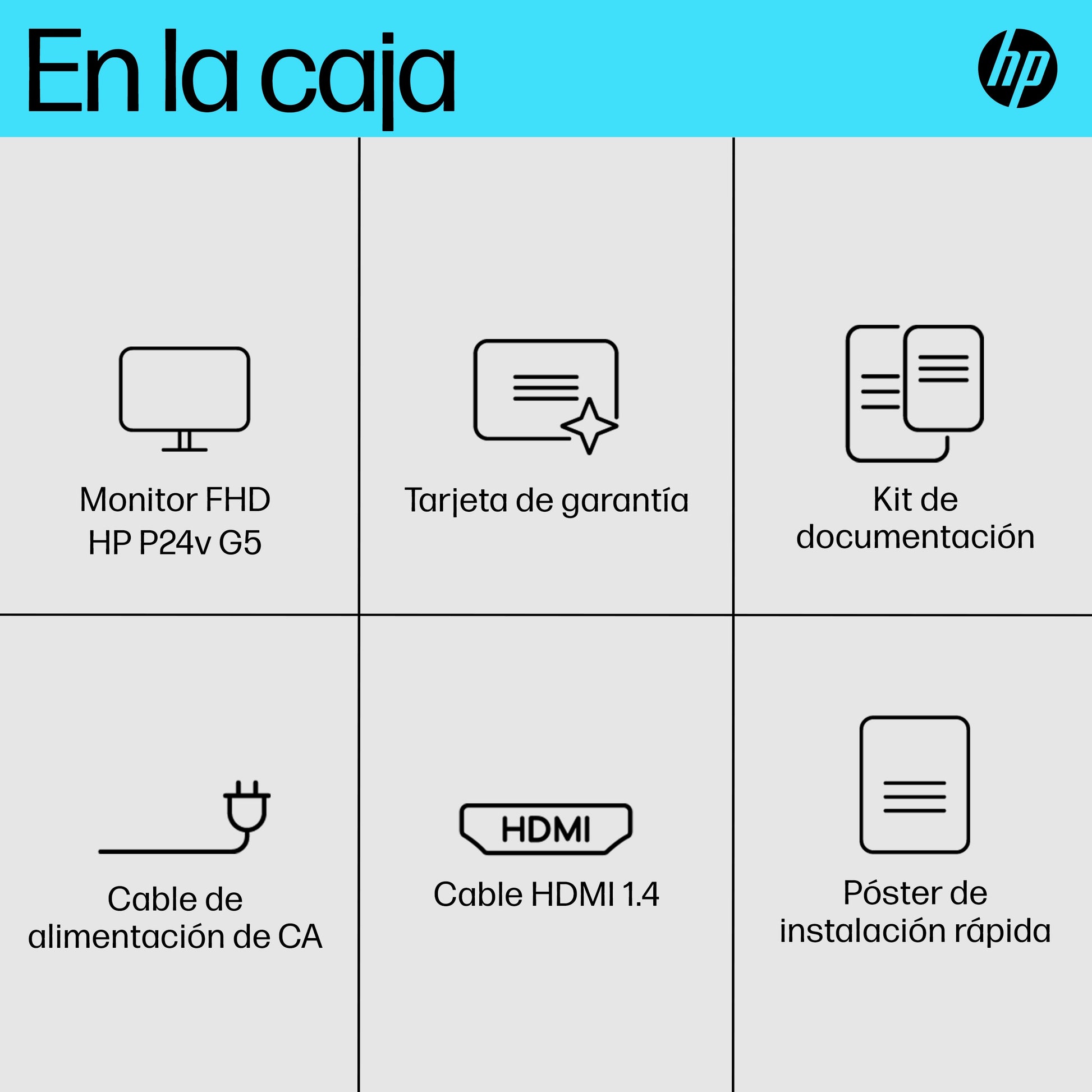Monitor HP P24v G5 23.8" FHD Resolución 1920x1080 Panel VA