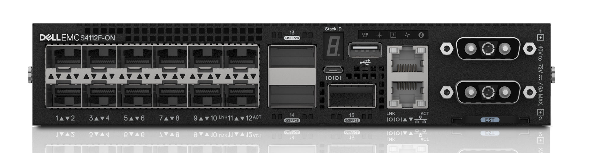 Switch Dell EMC S4112F 12x10 GbE SFP 3x100 GbE QSFP28 2xPSU de CA ProSupport 7X24 HW/SW TS&A