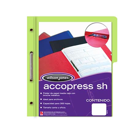 Carpeta acco press p4569 mc oficio verde claro c/10