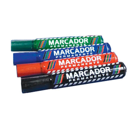 Marcador baco permanente plastico verde c/12