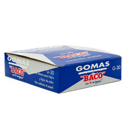 Borrador Baco Blanco P/Lapiz Mediano C/30 Borradores