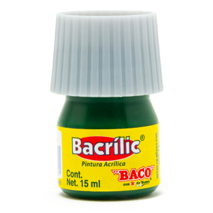 Pintura baco acrílica verde obscuro 15ml c/10