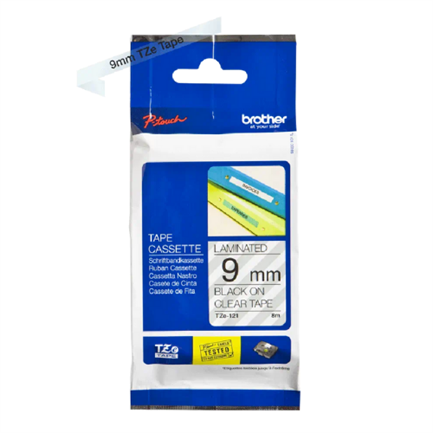 Cinta Brother Tz-121 Negro/Transparente 9mm Pt 300/310b/330