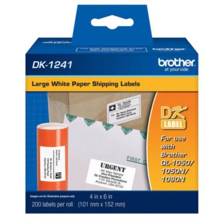 Etiqueta Brother Precortada Blanca 101mmx152mm 200 Etiquetas