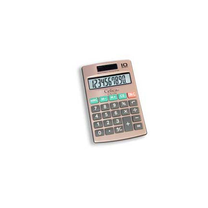 Calculadora celica bolsillo 10 dig dual cubierta metalica
