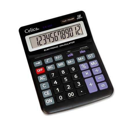 Calculadora celica mega escritorio 12 digitos bat/sol