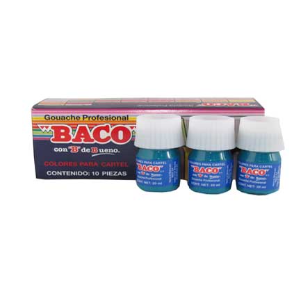 Pintura baco p/cartel 20ml azul turquesa #65 c/10