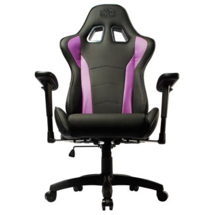 Silla Gamer Cooler Master Caliber R1 RGB 150Kg 180 grados Descansabrazos Ajustable Color Negro-Púpura