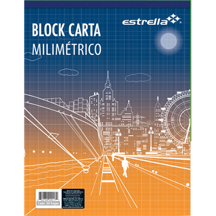 Block estrella carta milimetrico 50 hjs